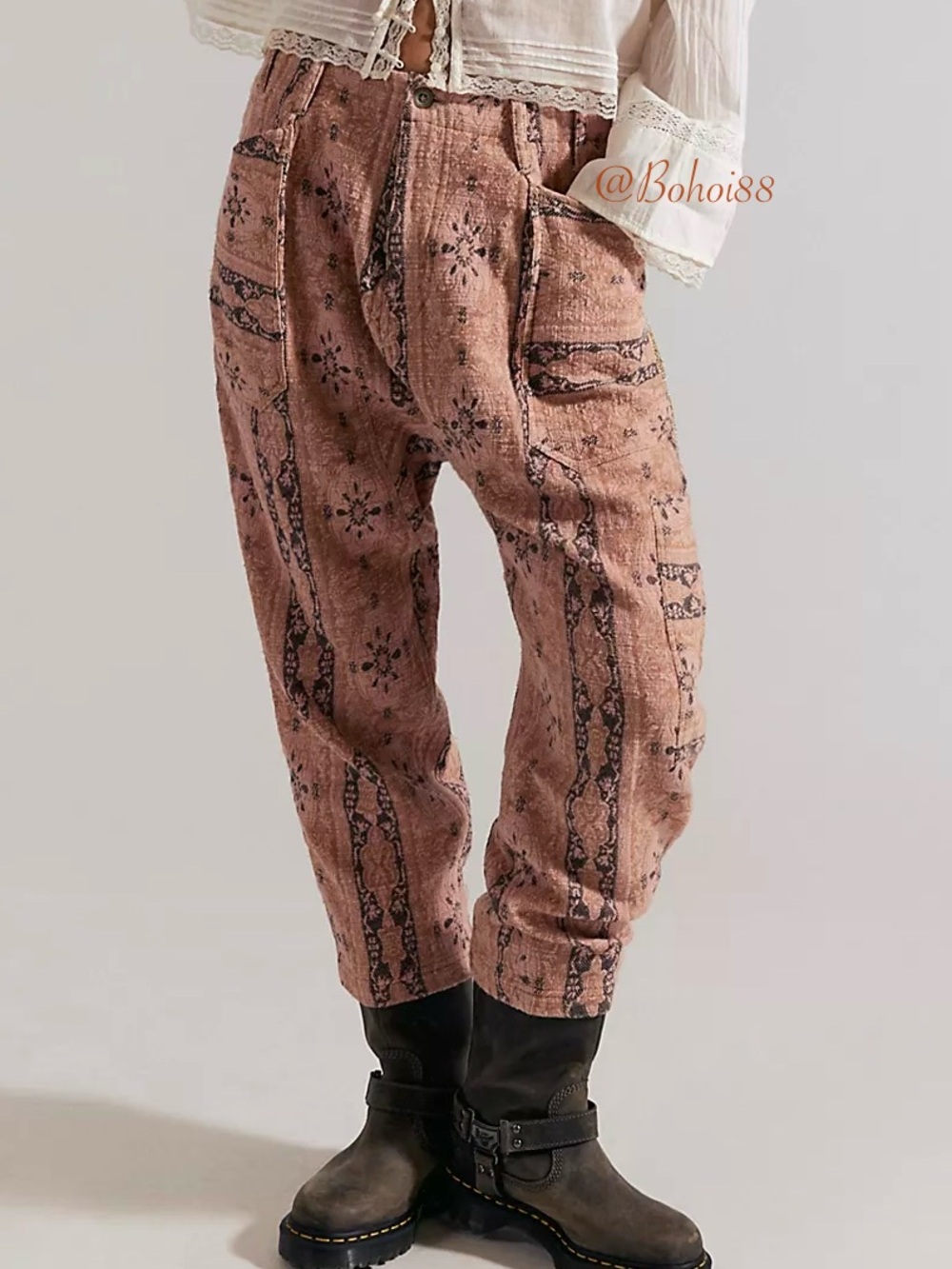 NEW Free People Bay To Breakers Jacquard Pants